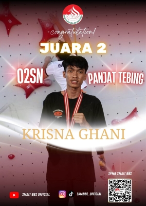 SMA IT BBS Bogor : Congratulations ! Krisna Ghani Siswa SMA IT BBS Bogor Meraih Prestasi Gemilang Pada Panjat Tebing di O2SN 2026